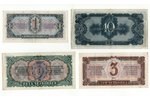 1 červonecs, 3 červoneci, 5 červoneci, 10 červonecs, banknote, 1937 g., PSRS, XF...