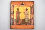 icon, Miracle Worker Blessed Prince Mikhail of Murom and Holy Righteous Artemy Verkolsky with saints...