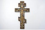 крест, Распятие Христово, медный сплав, 7-цветная эмаль, Москва, Российская империя, середина 19-го...
