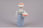 figurine, Girl with a dish (candelstick), porcelain, Riga (Latvia), USSR, Riga porcelain factory, th...