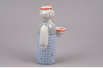 figurine, Girl with a dish (candelstick), porcelain, Riga (Latvia), USSR, Riga porcelain factory, th...