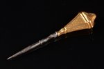 manikīra piederumu komplekts, zelts, tērauds, 750 prove, izstrādājuma izmērs 6.9 / 8.9 cm, 1838-1847...