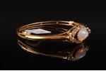 a bracelet, gold, 585, 750 standard, 24.23 g., diamonds, opal, TW ~1.65 ct, 1961, A. Tillander, Hels...