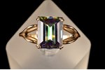 a ring, gold, 585 standard, 3.48 g., the size of the ring 18.75 (u 59), synthetic alexandrite, Finla...