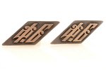пуговицы, золото, серебро, 84 проба, 32.8 г., размер изделия 5.5 x 2.2 см, 1880-1890 г., Москва, Рос...