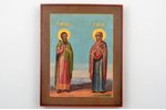 икона, Святой мученик Кодрат и Святая Анна Пророчица, доска, живопиcь, Российская империя, рубеж 19-...