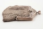 кошелёк, серебро, 800 проба, 72.4 г, кольчужное плетение, 7.7 x 7.5 см, Франция...