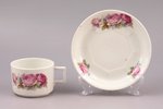 tējas pāris, porcelāns, M.S. Kuzņecova rūpnīca, Rīga (Latvija), 1920-1933 g., h (tasīte) 5.2 cm, Ø (...