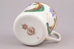 tējas pāris, porcelāns, roku gleznojums, I. E. Kuzņecova fabrika, Krievijas impērija, 1892-1913 g.,...