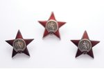 орден, Орден Красной Звезды, № 1854184, 848701, 1302764, СССР, реставрирована эмаль...