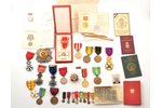 set of awards and documents, Raymond Dispy politician, member of the Communist Party of Belgium, mun...
