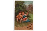 открытка, художественное издание компании "Зингер", Российская империя, начало 20-го века, 14x8,6 см...