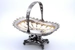 biscuit tray, silver, 830 standard, 797 g, 30 x 20.5 cm, h (with handle) 27 cm, 1920, Finland...
