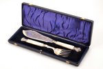 flatware set: fork and knife, silver, 925 standard, total weight of items 236.10 g, engraving, nacre...