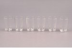 set of 6 small glasses, silver, with glass, 925 standard, silver weight 40.55 g, engraving, 7.4 cm,...
