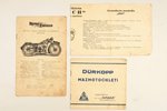 advertising publication, Motorcycles, 3 pcs., Latvia, 20-30ties of 20th cent....