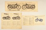 advertising publication, Motorcycles, 3 pcs., Latvia, 20-30ties of 20th cent....