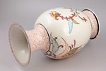 vase, flower motif, porcelain, Rīga porcelain factory, signed painter's work, handpainted by Olga Ka...
