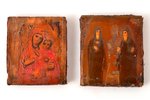 pair of icons, The Starorusskaya Icon of the Mother of God / Saints Sergius and Herman Wonderworkers...