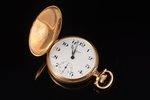pocket watch, "Waltham Wadsworth", USA, the 20th cent., gold, 14 K standart, 90.50 g, Ø 48 mm, mecha...