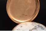 pocket watch, "Waltham Wadsworth", USA, the 20th cent., gold, 14 K standart, 90.50 g, Ø 48 mm, mecha...