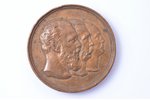 table medal, In commemoration of the 50th anniversary of the Moscow Bourse, bronze, Russia, 1889, Ø...