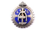 badge, LSAB, Association of Latvian Craftsmen, silver, Latvia, USSR, the 30ies of 20th cent., 22.4 x...