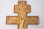 крест, Распятие Христово, медный сплав, золочение, Российская империя, рубеж 19-го и 20-го веков, 38...