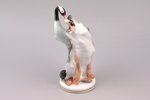 figurine, The Wolf and the Crane, porcelain, USSR, LFZ - Lomonosov porcelain factory, molder - B.Y....