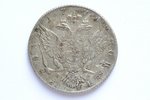 1 ruble, 1774, Catherine II "Without scarf on the neck", silver, Russia, 24 g, Ø 36.5-37.3 mm, VF...