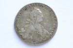 1 ruble, 1774, Catherine II "Without scarf on the neck", silver, Russia, 24 g, Ø 36.5-37.3 mm, VF...