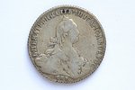 1 rublis, 1775 g., SPB, ФЛ, Katrīna II "Bez šalles ap kaklu", sudrabs, Krievijas Impērija, 24.25 g,...