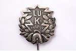 badge, LUK (1932), 5 years of the fireman service, silver, Latvia, 1932, 32 x 30.5 mm, 4.8 g...