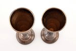 pair of little glasses, silver, 84, 875 standard, total weight of items 76.90, engraving, h 11.3 cm,...