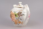 teapot, gold plated, porcelain, M.S. Kuznetsov manufactory, hand-painted, Riga (Latvia), Russia, the...