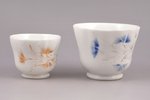 2 small cups, porcelain, M.S. Kuznetsov manufactory, Riga (Latvia), Russia, 1872-1887, h 7.6 / 6 cm...
