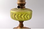 kerosene lamp, "Volks Brenner", brass, glass, stone, spelter, Germany, the border of the 19th and th...