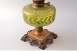 kerosene lamp, "Volks Brenner", brass, glass, stone, spelter, Germany, the border of the 19th and th...