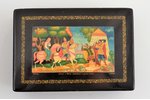 case, lacquer miniature, "The Tale of Ivan the Tsarevich and the Gray Wolf", Mstera, by artist V. Gu...