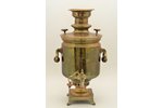 samovar, Partnership of the fabric of heirs of V.S.Batashev in Tula, with tray, brass, Russia, the b...