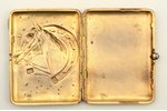 портсигар, серебро, с накладкой миниатюрного Памятного знака освободительной войны Латвии 1918-1920,...