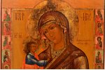 icon, Mother of God Bogolubskaya of Jerusalem, board, painting on silver, Russia, the middle of the...