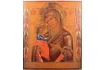 икона, Иерусалимская Пресвятая Богородица, доска, живопись на серебре, Российская империя, середина...