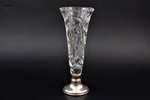 a vase, silver, 830 standard, metal, cut-glass (crystal), 20 cm, 1984, Finland...