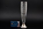 a vase, silver, 830 standard, cut-glass (crystal), 23.2 cm, 1966, Turku, Finland...