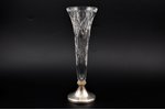a vase, silver, 830 standard, cut-glass (crystal), 24 cm, 1965, Finland...