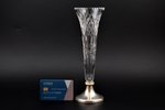 a vase, silver, 830 standard, cut-glass (crystal), 24 cm, 1965, Finland...