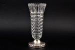 a vase, silver, 925 standard, cut-glass (crystal), 20.9 cm, the 20th cent., Germany, by Emil Hermann...