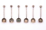 set of 6 spoons for salt, silver, 830 standard, total weight of items 9.55 g, 5 cm, the 20th cent.,...
