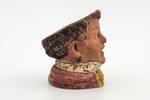 figurine, pencil tray, ceramics, Latvia, the 20th cent., 9 x 8.4 x (h)10.8 cm, workshop of Georg Vun...